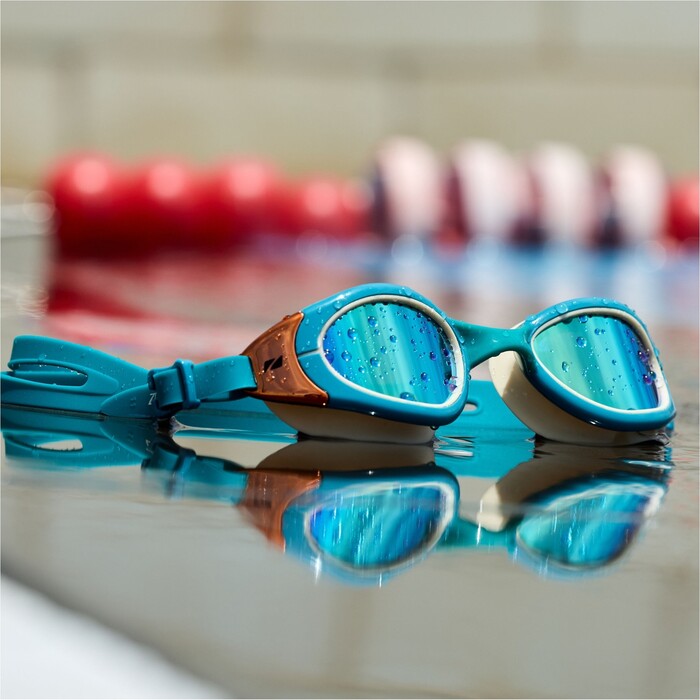 2024 Zone3 Attack Gafas de natacin SA18GO - Teal / Cream / Copper